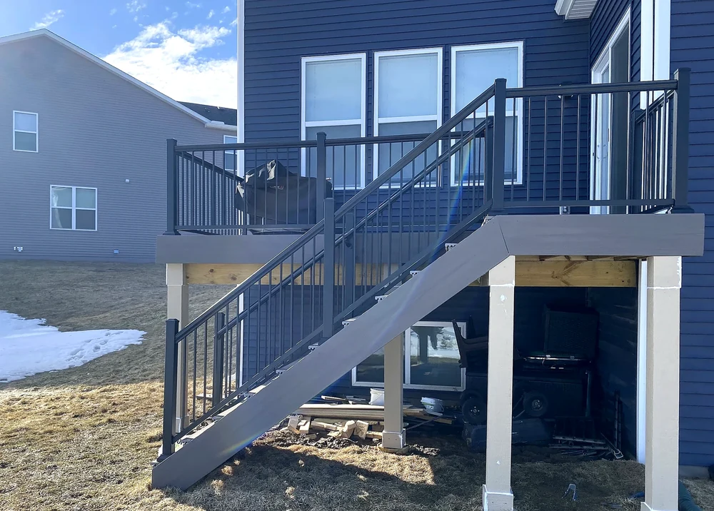 Composite deck project completed by Home Improvement Partners in Woodbury, Minnesota